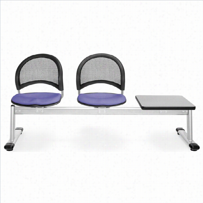 Ofm Moon Beam Seating With 2 Seats And Table In  Lavender And Gray