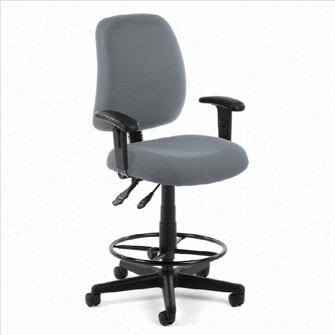 Ofm Posutre Employment Drafting Office Chair Wi Th Arms And Drafting Kit In Gray