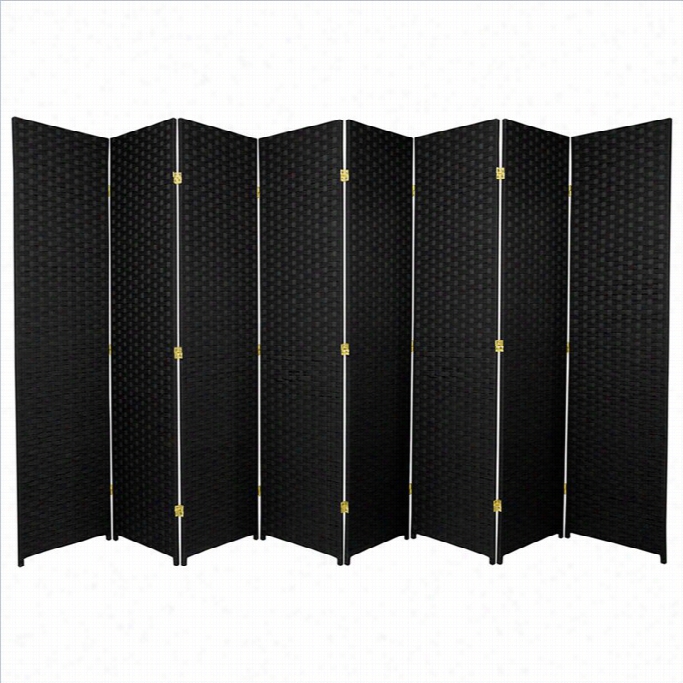 Oriental Frameless Room Divider With 8 Panel In Black