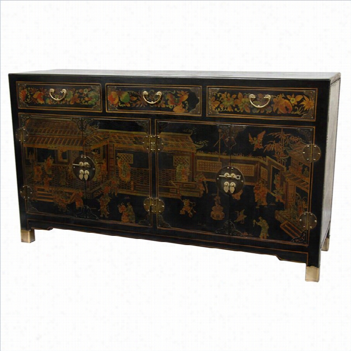 Oriental Movables Large Buffet Table In Black