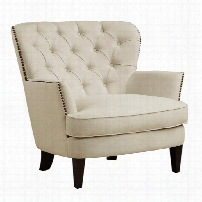 Pri Upholstered Accent Arm Chair In Beige