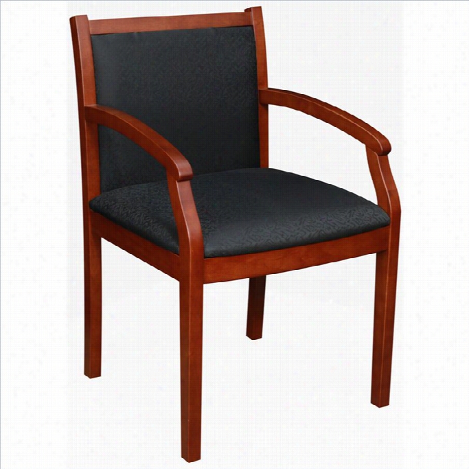 Regency Fabric Regent Wood And Faabric Side Guest Chair In Cherry And Blackk