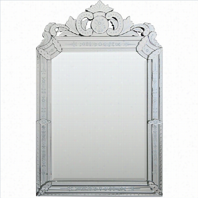 Renwil Mansard Mirror With Etched Pattern Frame