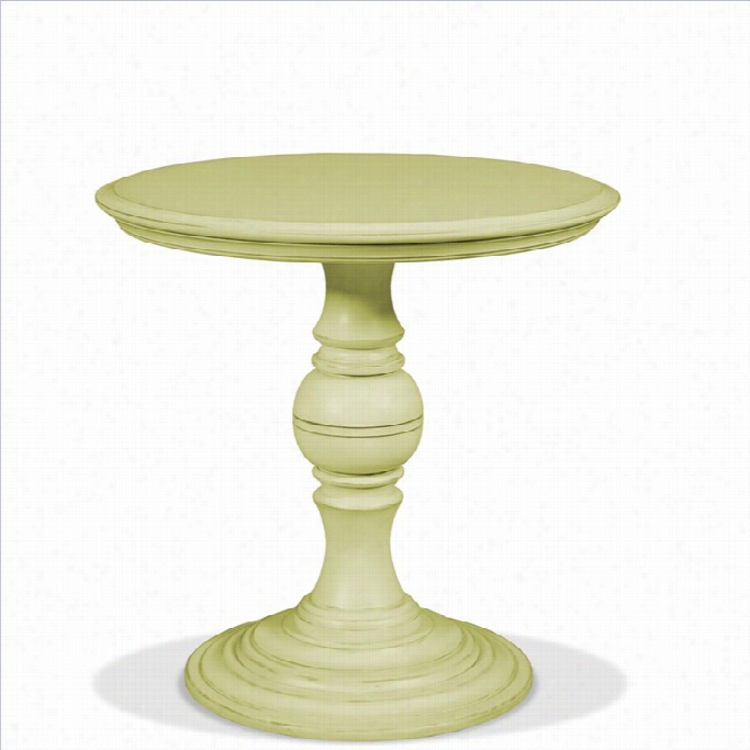 Ri Verside Furniture Placid Cove Round Pedestal End Table In Seagrass Green