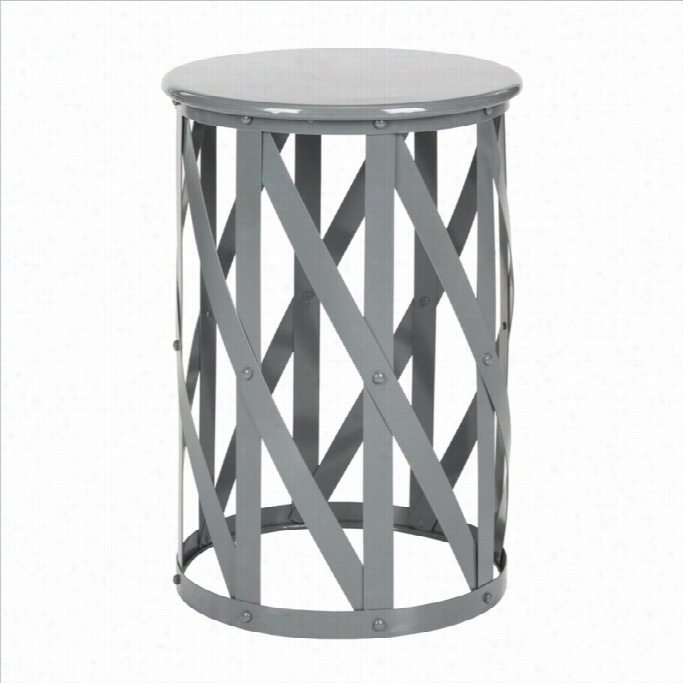 Safavieh Beftram Iron Stool In Grey