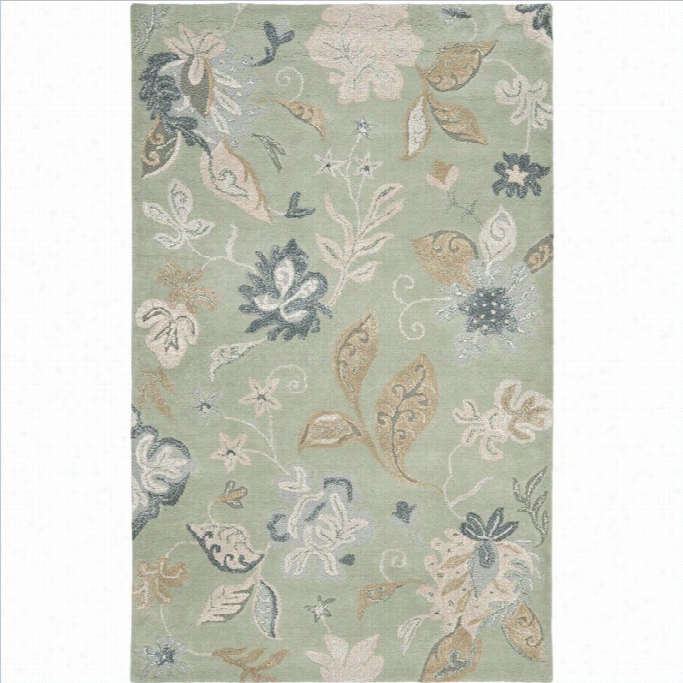 Safavieh Jardin Rectangle Rugi N Light Green / Multi-4' X 6'