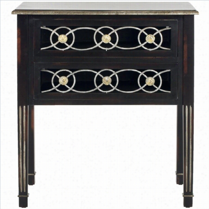 Safavieh Patricia Birch And Iron Side Table In Dark Brown