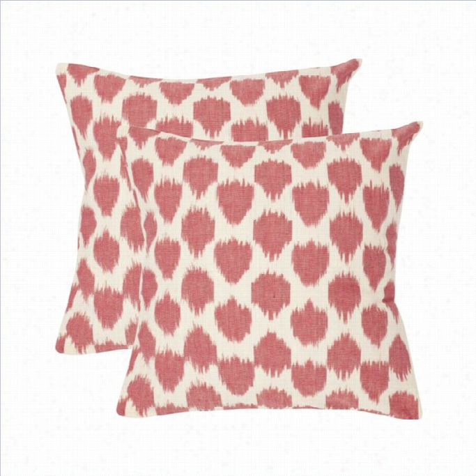 Safavieh Sarra 22-1nch Cotton Decorative Pillows In  Rose (set F 2)