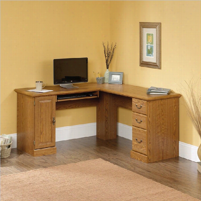 Sauder Orchard Hills L-shaped Computer Desk In Carolina Oak Finish