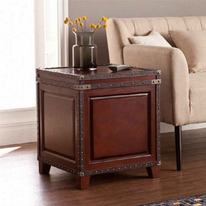 Southernn Enterprisess Amehrst Truunk End Table In Dark Cherry