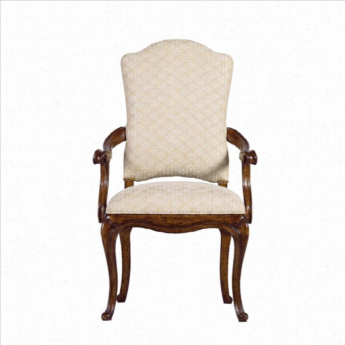 Stanley Furniture Arrondissement Volute Arm Dining Chair In Heirloom Cherry