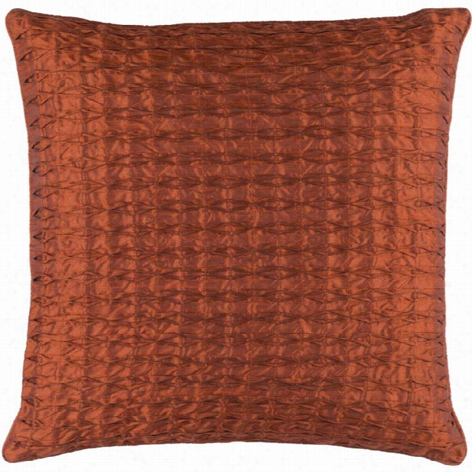 Surya Rutledge Poly Fill 20 Suare Pillow In Rust