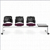 OFM Star Beam Seating with 3 Seats and Table in Burgundy and Gray