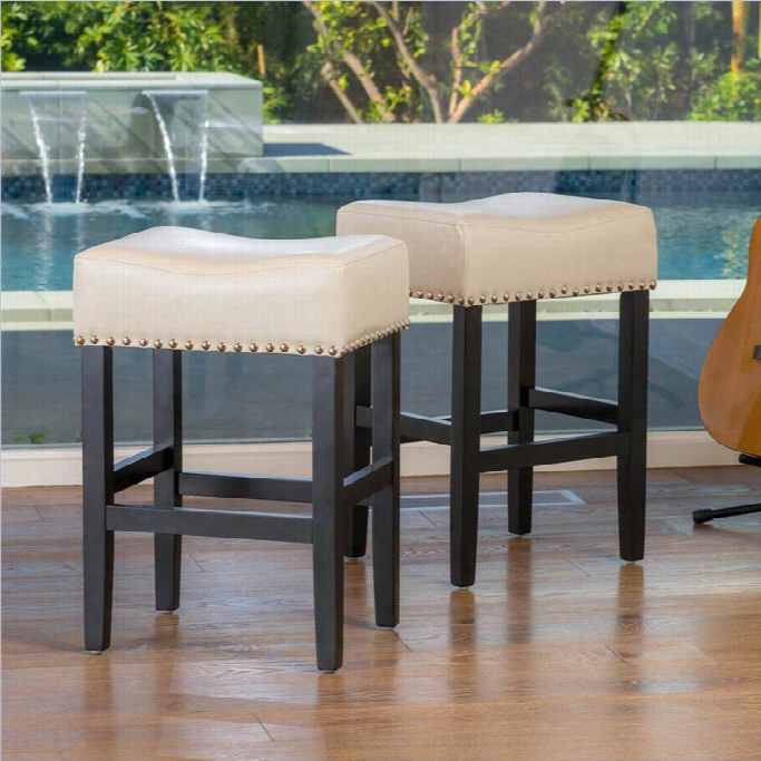 Trent Home 26 Counter Stool In Ivory (set Of 2)