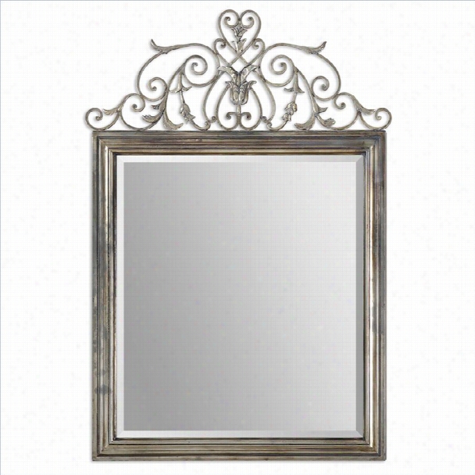 Uttermost Kissara Metal Mirror In Warm Tarnished Silver