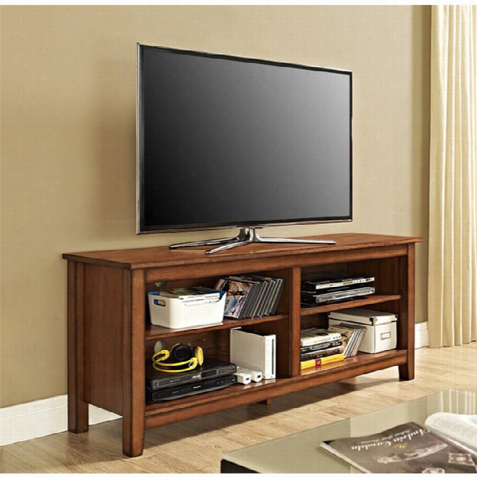 Walker Edison 58 Wood Tv Stand In Rustic Brwn