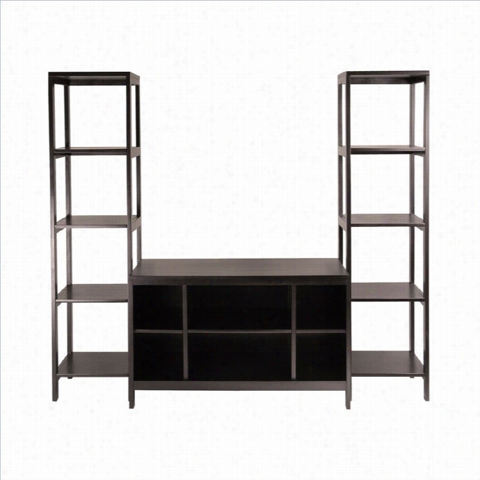 Winsomme Hailey 3-piece Tv Stand Shoal Set In Espresso