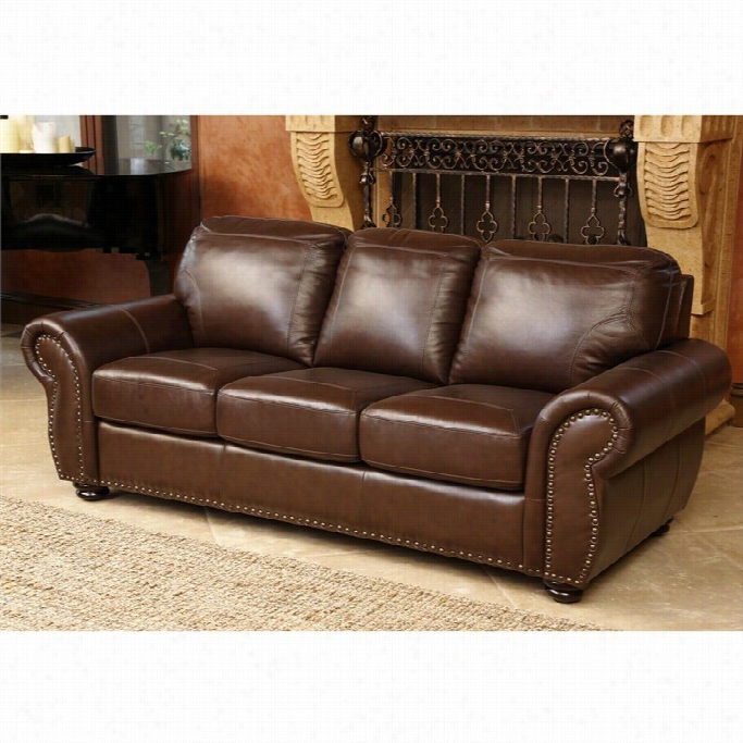 A Bbyson Living Elm Leather Sofa In Brown