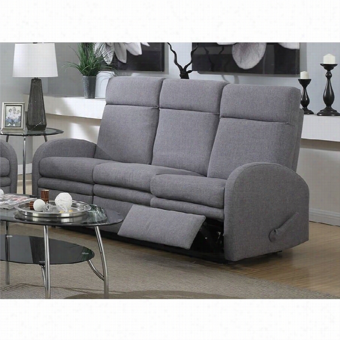 Acme Azura Linen Reclining Sofa Ithmotion In Gray