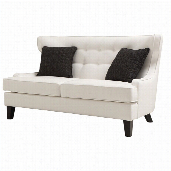 Armen Living Skyline Leather Lveseat In White