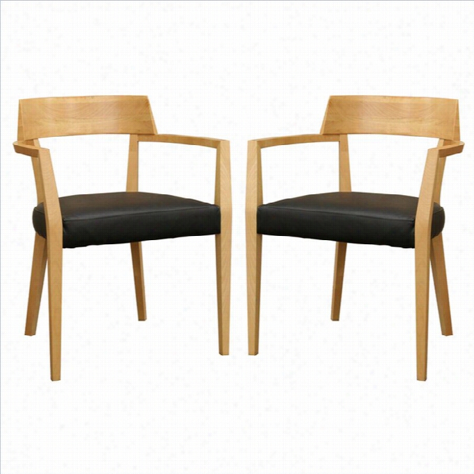 Baxton Studio Laine Dining Chair In Natural (set Of 2)