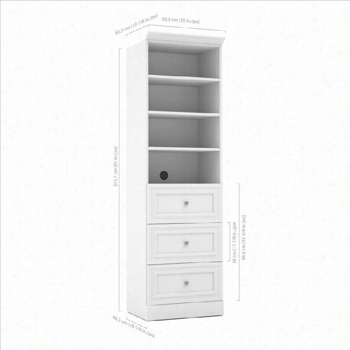 Bestar Versaile 25' 3-drawer Storage Unit  In White