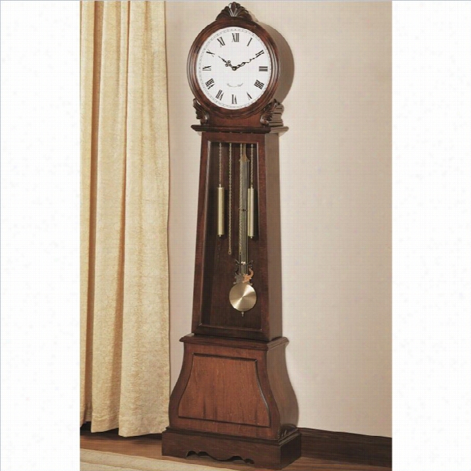 Coaster Grandfather Clock In Cherry