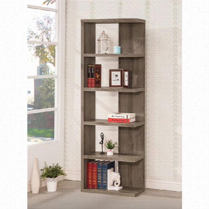 Coastef Wearhered Semi-bacoless Bookcase In Dark Grey