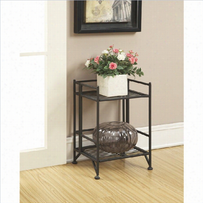 Convenience Concepts Designs2go 2 Tier Plait Metal Shelf - Black