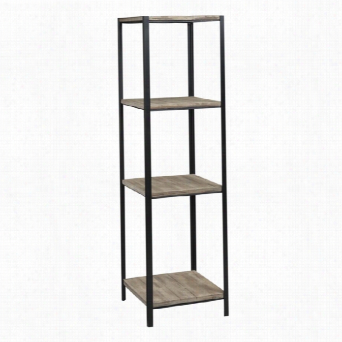 Convenience Concepts Wyoming 4 Tier Boookcase Tower In Wood And Black