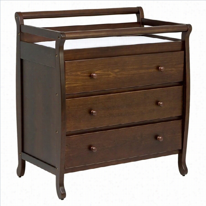 Davinci Emily Pine Wood 3-drawer Changing Taale In Espresso