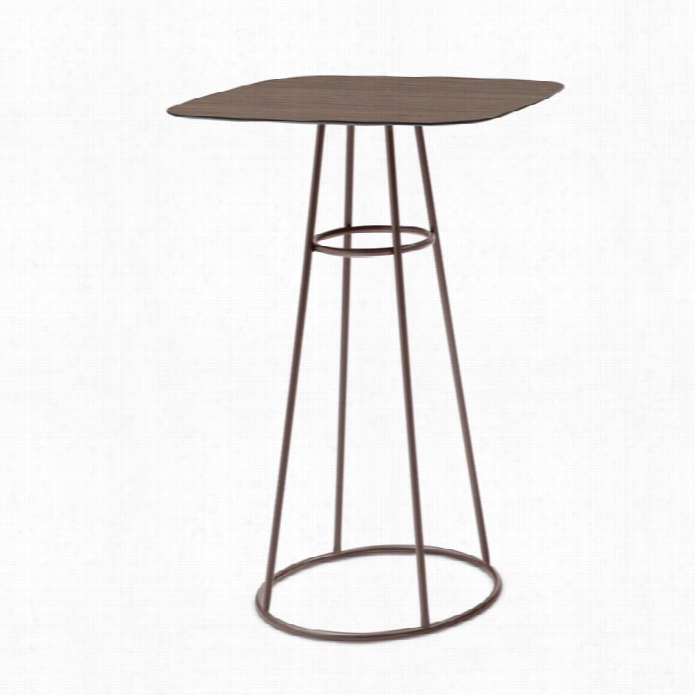 Domitalia Barrique Pub Table In Bronze And Walnut