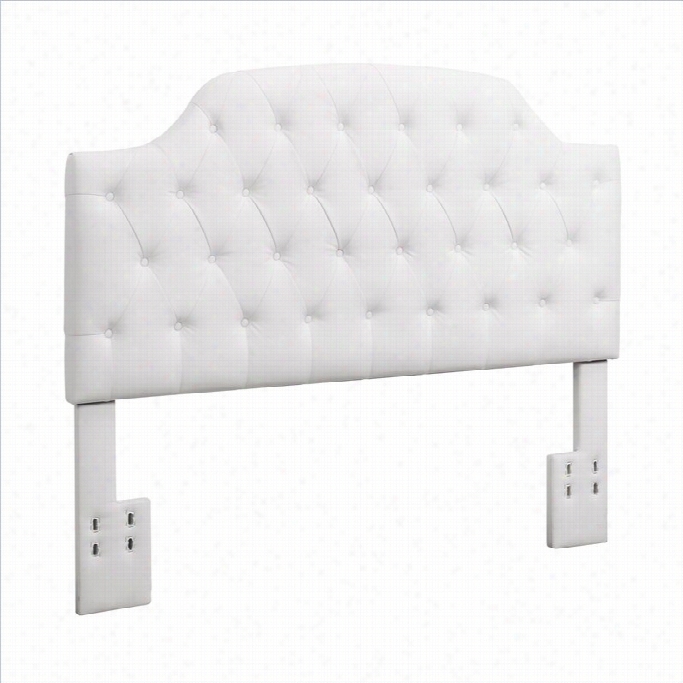 Dorel Living White Button Tufted Panal Headboard In White