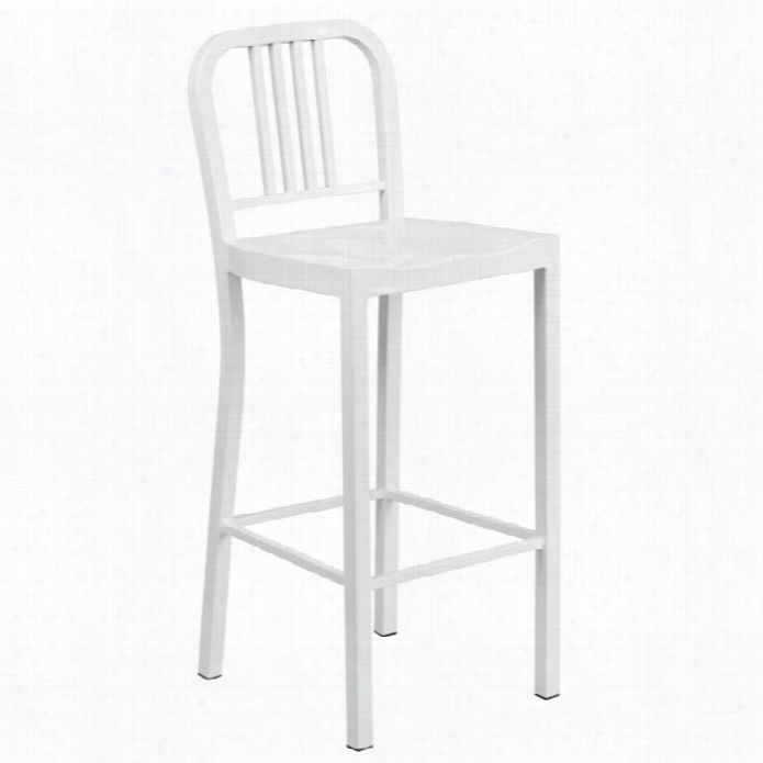 Flahs Furniture Metaal 30' Bar Stool In White