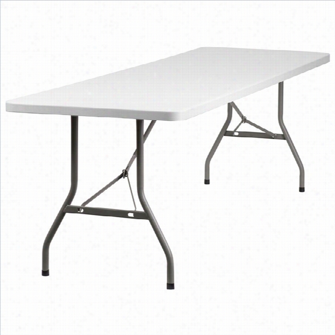 Flash Furnit Ure Plastic Folding Table In White