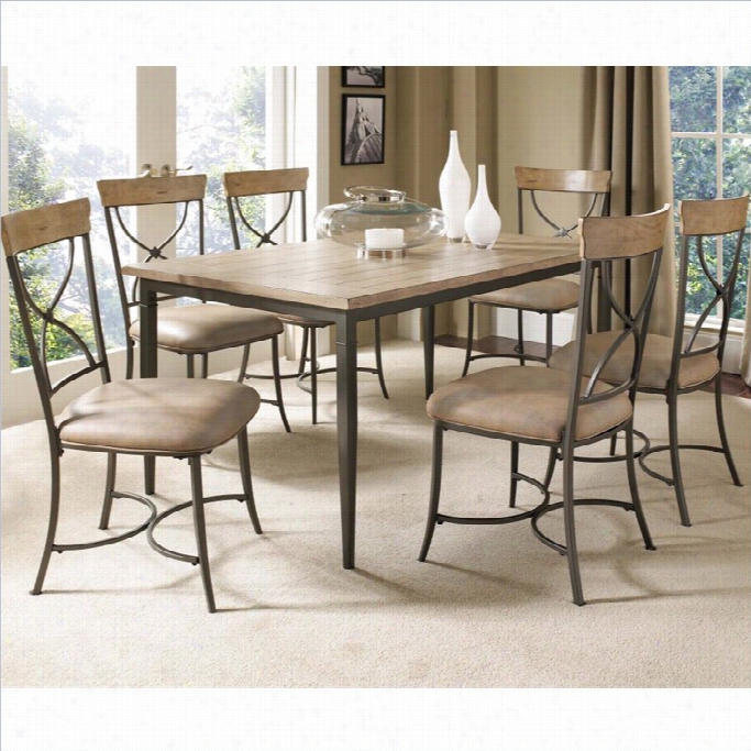 Hillsdale Charleston 7 Piece Rectangular Dining Set With X Back Chairs