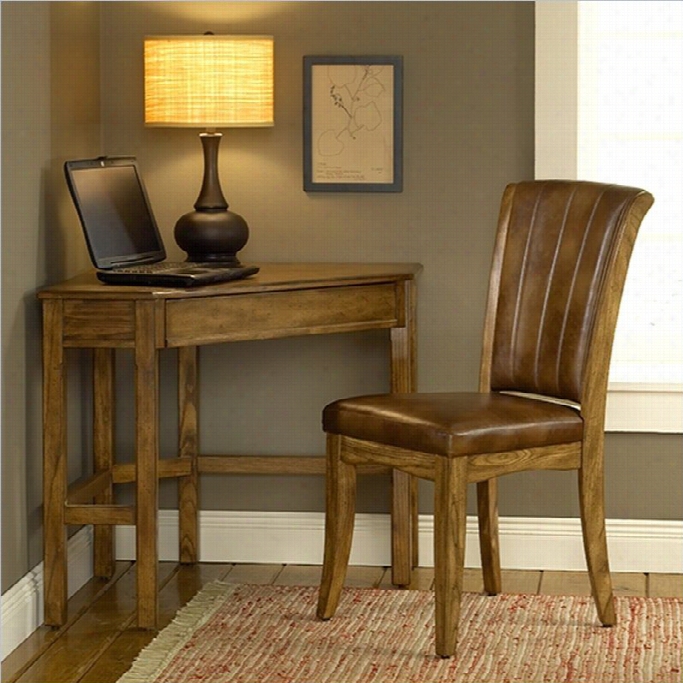 Hillsdale Solajo Corner Desk And Chair In Medium Oak