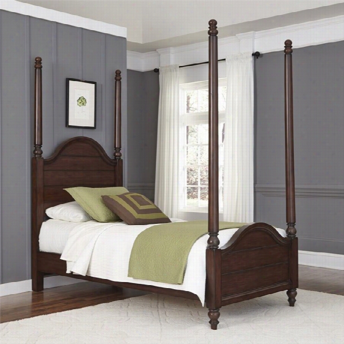 Home Styles Country Comfort Twin Poster Bed In Aged Bourbon