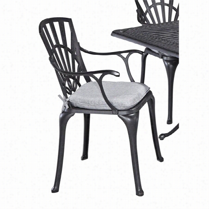 Home Styles Largo Patio Dining Chair In Charcoal (set Of 2)