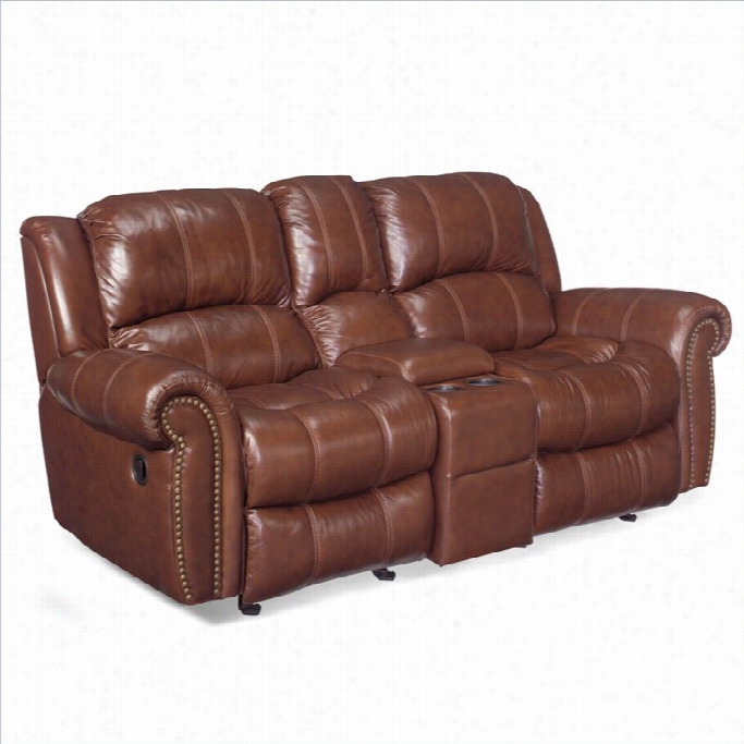 Hooker Furntiure Seven Seas Leather Reclining Sofa With Console
