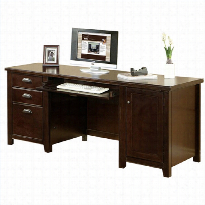 Katyh Ireland Home By Martin Tri6eca Loft Wood Credenza Desk In Cherry