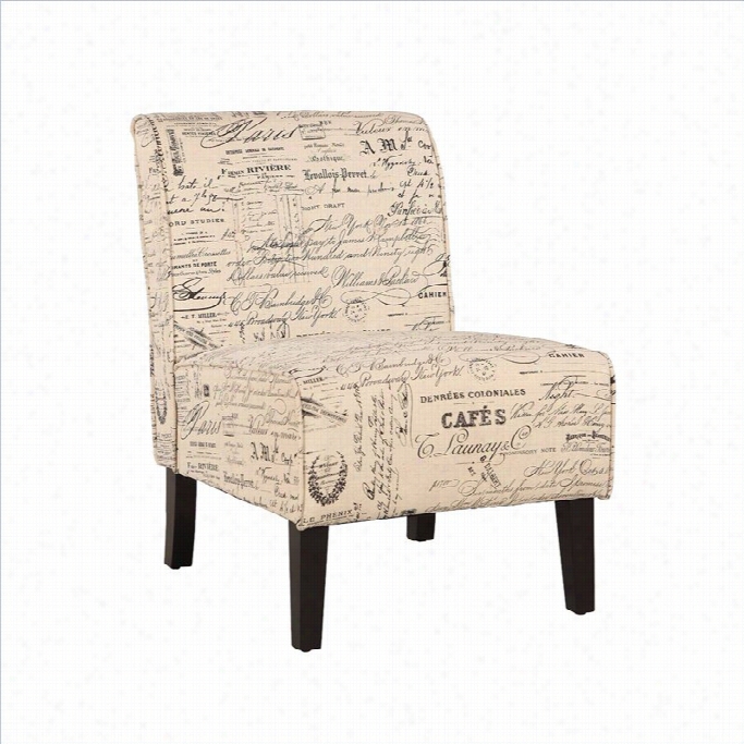 Linon Coco   Accent Chair In Script Linen