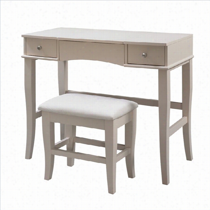 Linon Jackson Vanity Set In Cream Finish