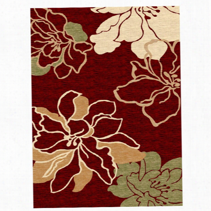 Linon Milan 8' X 10'3 Rug In Red And Ivory