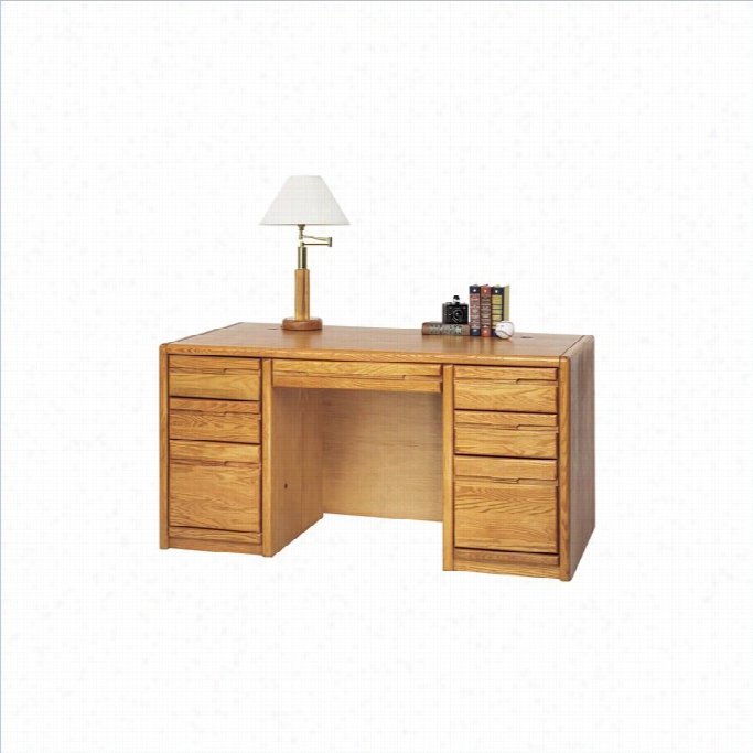 Martin Furnituee Conntemporary 68 Double Pedestal Desk N Means Oak