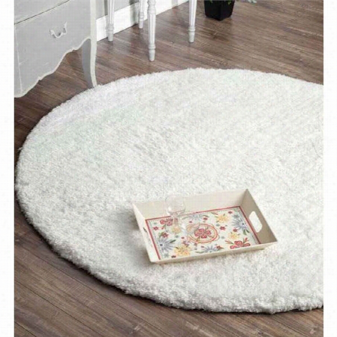 Nuloom 6' X 6' Hand Tufted Maginifique Shaag Round Rug In Snow