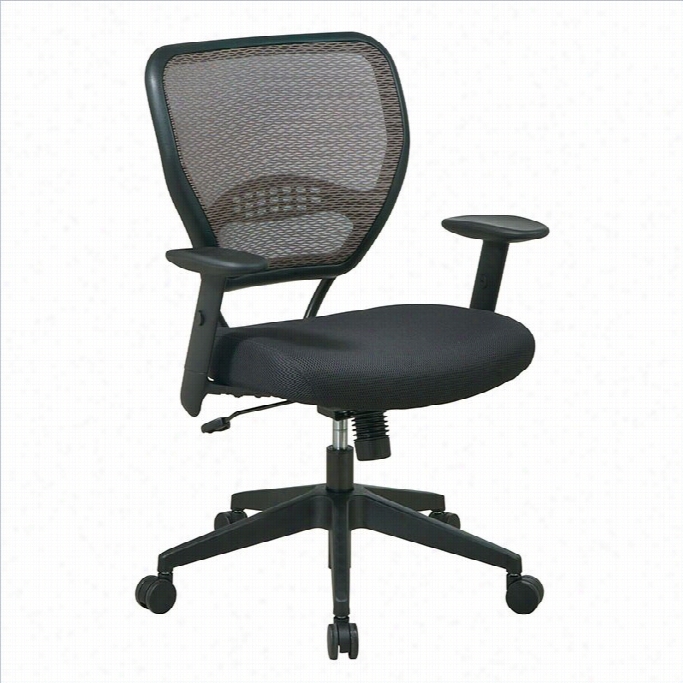 Office Stae Space Collection: Deluxe Latte Gas Grid Managers Office Chair In Black