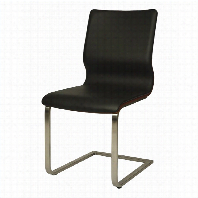 Pastel Appendages Charlize Dining Chair In Black/walnut Veneer