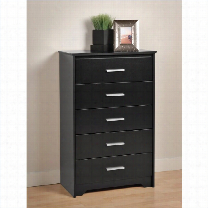 Prepac Coal Harbor 5 Drawer Chest In Black Finish