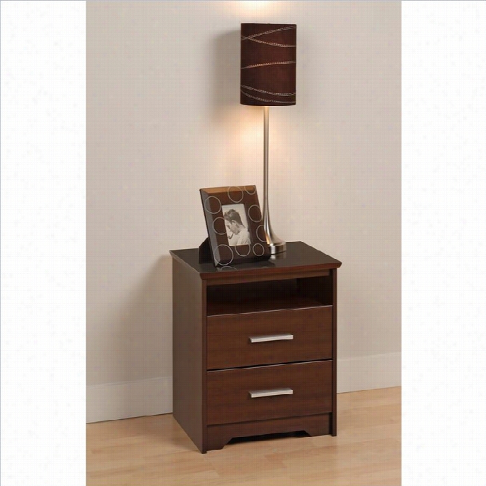 Prelac Coal Harbor Tall 2 Drawer Nightstand In Esp Resso Finish